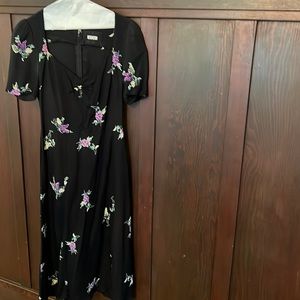 Reformation black purple flower dress (4)